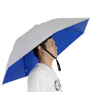 NEW-Vi Chapeau parapluie de p&ecirc;che, pliable, r&eacute;glable, 95 cm, parapluies mains libres, 7 baleines, anti-UV et imperm&eacute;able pour la p&ecirc;che, le jardinage, le golf, le plein air (SJLQW12, neuf)