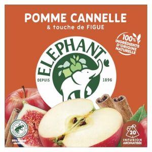 ELEPHANT – Infusion Réconfortante Pomme Cannelle & Figue, Arômes Naturels, Boîte 20 Sachets - Le lot de 3 (Marché Parisien, neuf)