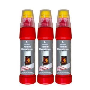 Sendeo Gel actif pour vitres de po&ecirc;le et de chemin&eacute;e | Gel actif puissant contre les salet&eacute;s les plus tenaces comme la suie et les br&ucirc;lures | Tr&egrave;s &eacute;conomique avec brosse int&eacute;gr&eacute;e (3 x 200 ml) (Kaminprofi24, neuf)