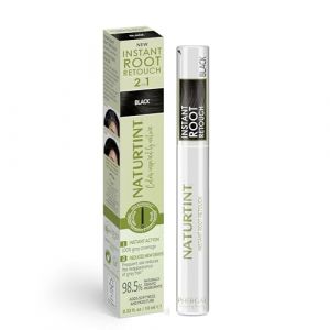 Naturtint | Instant Root Retouch | Retoucheur Temporaire de Cheveux Blancs, Racines et Sourcils | Pratique et Confortable grâce à sa Brosse | 98,5% d'Ingrédients Naturels | Noir | 10 ml (LABORATORIOS PHERGAL, S.A., neuf)