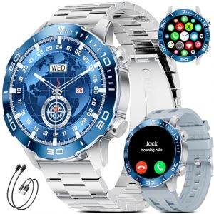 SUNKTA Montre Connect&eacute;e Homme,500mAh Longue Autonomie Batterie/&Eacute;cran AMOLED 1,43 Pouces avec Appels/Fr&eacute;quence Cardiaque/Tension art&eacute;rielle/P&eacute;dom&egrave;tre/IP68 &Eacute;tanche Smartwatch pour Android iOS (Xiaxin shop, neuf)