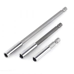 3pcs 1 / 4 "hexagonal tige magn&eacute;tique foret si&egrave;ge rallonge 75 100 150 Quick release kit d'extension de si&egrave;ge de foret pour vis &eacute;crou foret entra&icirc;nement &agrave; main (FongmoreUK, neuf)
