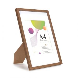 Scholar Tree Cadre photo A4 - Marron - 21 x 29,7 cm - Cadre photo A4 en bois avec passe-partout de 15,2 x 20,3 cm - Cadre photo A4 avec support de table ou suspension murale (YixunEUR, neuf)