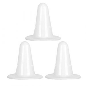 Zerodis Lot de 3 faux tétons rigides en plastique blanc pour machine à traire - Fournitures saines pour bétail (Blanc) (Ovalat, neuf)