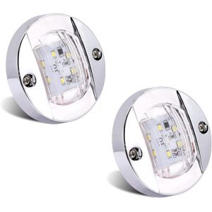 YnGia Feu de position latéral rond, feu latéral à led de remorque 12v 24v étanche 6led indicateurs de position latéraux avant et arrière feu de position pour camion remorque rv (Blanc) (YuanDZ, neuf)