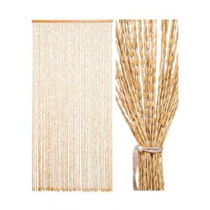 Ezcasch Rideau &agrave; Perles en Bois 90 x 195 cm - 52 rang&eacute;es Rideau de Porte Vintage - Fabriqu&eacute; &agrave; la Main, Convient comme moustiquaire pour Les Chambres, Les balcons, Couleur Marron (Ezcasch, neuf)