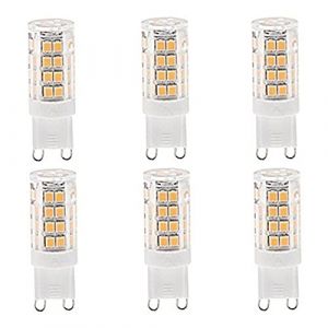 ANTYX G9 LED Ampoule Ampoule Dimmable 4W &Eacute;quivalent &agrave; 40W Ampoules halog&egrave;nes, Ampoule G9 Ampoule 3000K / 6000K, Lampe &agrave; LED G9, Lampe &agrave; LED G9, 350lm, AC 220-240V, 6 Pack (Couleur : Blanc Froid) (ANTYANXUAN, neuf)