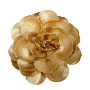 120MM Grande Broche En Satin Avec Fleur De Rose - Grande Broche En Tissu Cam&eacute;lia Classique Pour F&ecirc;te De Mariage Danse Banquet Pour Femme - Accessoires De Costume - Bijoux Cadeaux (Kaki) (kokomao, neuf)