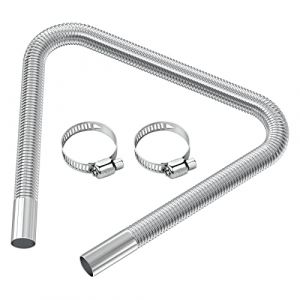 URAQT Tuyau d'échappement, 120cm Portable Flexible Tuyau d'échappement en Acier Inoxydable avec 2 Colliers en Acier IOnoxydable, Tuyau d'Echappement de Voiture(25mm) pour Chauffage Diesel Voiture (HAPPYSALLER, neuf)