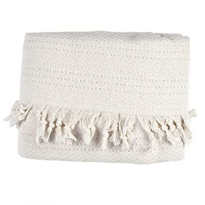 Tuiste Couvre Lit Luxe Blanche Neige, Couvre lit M&eacute;lang&eacute; Coton Organique,Uni, Couverture de Canap&eacute; A&eacute;r&eacute;e et Polyvalente, Plaid en Coton, Jet&eacute; de Lit ou Jet&eacute; de Canap&eacute; Blanc, Taille 200x230,2 Personne (TuisteFR, neuf)