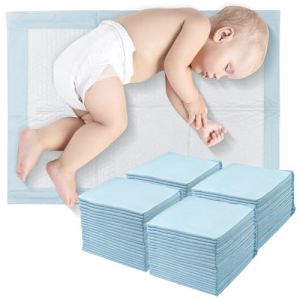 Dunkwckore Lot de 100 Alese Jetable Bebe, 33 × 45cm Matelas à Langer pour Bébé, Tapis de Change Respirantes, Ultra Doux, Anti-Fuite, à Absorption Rapide et Imperméables pour Table à Langer et Lit Bébé (ALISTAR STORE S.R.L., neuf)