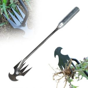 ComedyKing Désherbeur Manuel Acier Inoxydable Arrache Mauvaise Herbe，Arrache Pissenlit Couteau Désherbeur Outil de Râteau de Désherbage Désherbeurs Manuels Tire Racine Outils Jardinage (Blanc Court) (ComedyKing, neuf)