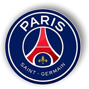 PSG Logo 10CM 2 Autocollants sous Blister 10 cm Mixte Enfant, Noir (✅FR GRENADINE BOUTIQUE✅, neuf)