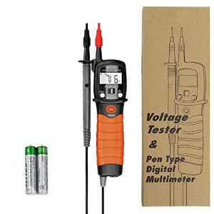Multimètre Stylo VAT Testeur Electrique, AIOMEST VAT Électricien Professionnel Testeur de Tension, AC/DC 600V, Résistance 20MΩ, Test Continuité/Diode, ​Professionnel Controleur Vat AI-38B (ANNMETER-EU, neuf)