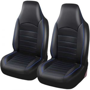 WXEXUDIN Voiture Ensembles Housse Siege pour Renault Trafic III 1981-2025, 2Pcs PU Cuir Housses Siège Avant Voiture Protecteur Respirant Interieur Accessoires,Blue (suiyueheng, neuf)