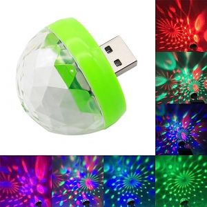 Mini USB LED Car Atmosphere Light RGB Music Sound Control DJ Disco Ball Lamp Home Party USB To Apple Android Phone Disco Light (HEHEMM, neuf)