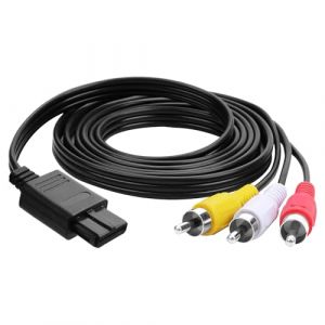 Cable AV Audio Video RCA pour Nintendo N64 Gamecube SNES GC NGC, Câble D'alimentation Stéréo Audio Vidéo AV RCA Compatible avec Consoles Nintendo 64, 1.8m (SiAoTeFei, neuf)