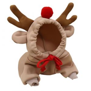 Deguisement De No&euml;l pour Chien Chat, Costume De Noel avec Oreilles De Renne en 3D Tenue pour Animal De Compagnie, Rouge V&ecirc;tements Cadeau Sweat &Agrave; Capuche pour Petits Moyen Chiens Chats (xiangking, neuf)