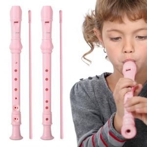 Flute,Yiyifor 2 Pièces Flute a Bec,Soprano avec Tige de Nettoyage,6 Trous et 8 Trous Plastique Amovible,Flute Enfant pour Enfants Débutants Adultes (Yiyifor, neuf)