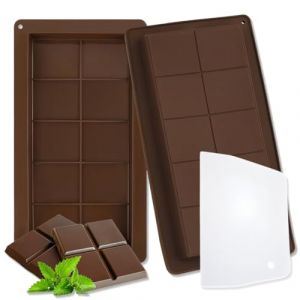 QOMJUFA Moule Tablette Chocolat Profond, 2PCS Moule &agrave; Chocolat Dubai, Chocolat Moule Chocolat Profond en Silicone pour Pralines et Bonbons au Chocolat DIY, sans BPA, de -40&deg;C &agrave; 230&deg;C (VLAD SHOP ADV, neuf)