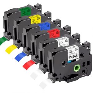 6X Compatible pour Brother TZe-131 TZe-231 TZe-431 TZe-531 TZe-631 TZe-731 Tze 12mm pour Brother PT-H107B PT-P710BT PT-H100LB PT-E110 H100R D210 H200 H110 D400 1000 1250 H101C D200 D600VP (ShengXing-eu, neuf)