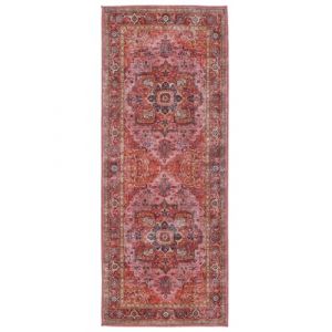 RugVista Georgia Oriental Tapis Moderne, 80x200 cm, Rectangulaire, Poil Court, Lavable en Machine 30°, Salon, Salle de séjour, Chambre, Salle à Manger, Couloir, Cuisine, Résiste à l'eau, Rouge/Rose (Rugvista, neuf)