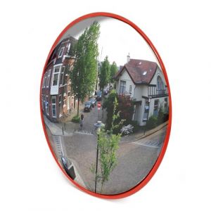 Wiltec Miroir Convexe Circulation 60 cm Champ de vision de 130°-160° Miroir traffic Sécurité routière Outdoor Indoor Miroir routier Polycarbonate solide Surveillance Rue Magasin (Wiltec Wildanger Technik GmbH, neuf)