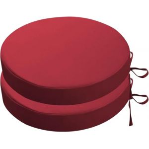 HKJGNH Lot de 2/4 Galette de Chaise Ronds d'extérieur de Jardin Imperméables avec Attaches - 40/45/35cm Carrés Coussins de Siège épaisseur 5cm for Patio, Cuisines, Salle à Manger(Red,35x5cm(2pcs)) (zhangyanwen0702, neuf)