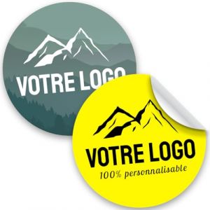 25 Autocollants personnalis&eacute;s avec logo ou photo. &Eacute;tiquettes multiformes r&eacute;sistantes &agrave; l&rsquo;eau. Adh&eacute;sifs pour entreprise, &eacute;v&eacute;nements, mariages, cadeaux ou packaging artisanal (Haberdashery Online, neuf)