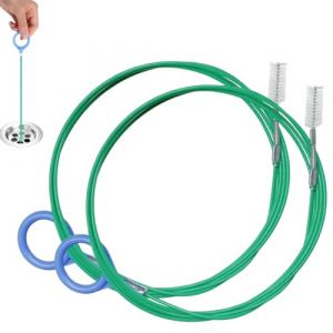 LEPZUR Furet Deboucheur Canalisation 2 Pcs Spirales De Nettoyage De Canalisations En Spirale Anti-Casse En Acier Rev&ecirc;tement 200Cm D&eacute;boucheur De Canalisations Et Attrape-Cheveux Pour Baignoire &Eacute;gouts (GloriseGO, neuf)