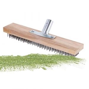 Brosse &Agrave; Balai M&eacute;tallique,20/30/45 Cm T&ecirc;te De Balai M&eacute;tallique, Brosse De Balayage De Cour, pour Anti Mousse Toiture,Mauvaises Herbes, Taches Tenaces Brosse M&eacute;tallique pour Piscine Manche (Yulokdwi, neuf)