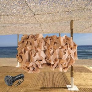 Générique Toile Ombrage Exterieur, Filet De Camouflage Sable 1x2m 1.5x4m 3x4m 5x5.5m 6x8m Auvent De Terrasse, Voile D'ombrage Rectangulaire(5.5x8.5 M) (SWwsd, neuf)
