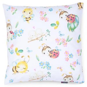 PinkZebra Housse de Coussin pour Enfant - 40 x 40 cm - 100% Coton - Certifi&eacute; &Ouml;ko-Tex Standard 100 - Housse pour Enfant avec Fermeture &eacute;clair &ndash; Coccinelle (PinkZebra., neuf)
