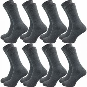 GAWILO Chaussettes pour homme en 100% coton (8 paires) | Sans coutures pressantes | Chaussettes en coton avec talon et pointe du pied renforc&eacute;s (GAWILO, neuf)