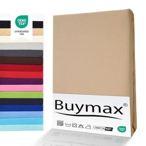 Buymax&reg; Drap-Housse pour Lit &Agrave; Eau Extensible 140X200-160X220 Cm pour Lits &Agrave; Eau Et Sommiers &Agrave; Ressorts Housse De Couette pour Matelas Jusqu'&Agrave; 35 Cm De Hauteur De Matelas, Beige Sable (BUYMAX, neuf)