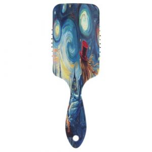 Starry Night Vibrant Painting Wonderland Peigne de massage à coussin d'air, brosse à cheveux démêlante, brosse à cheveux saine, brosse à cheveux sèche (AYXXKJ, neuf)