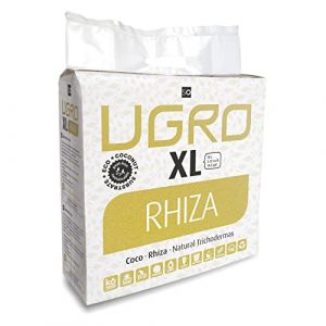 XL Rhiza - Substrat en noix de coco enrichi avec des endomicorces, bloc Comprim&eacute; avec faible pourcentage de fibre de coco pour plantes et potager, 5 kg - 70 l (32 x 32 x 14 cm) (ServoVendi, neuf)