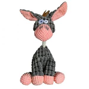 Molinter Jouet en peluche pour chien - Petit &acirc;ne qui couine - Jouet interactif et stable pour grands petits chiens (rose) (Molinter, neuf)