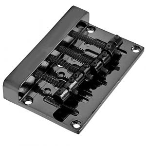 Cordier de Pont de Basse &agrave; 4 Cordes 85mm Pi&egrave;ces de Basse de Guitare avec R&eacute;glage de la Hauteur et de la Hauteur Instrument de Plaque de Guitare de Bo&icirc;te &Eacute;lectrique &Eacute;paissie (Noir) (Blurte, neuf)