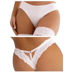 String Femme Sexy Chic Hot Ficelle Tanga Ouvert Sexy érotique Grande Taille Culotte Fendue sans Couture Invisible Shorty Dentelle sous Vetements Feminins Dessous Ronde Lingerie Coquine(3XL-4XL,Noir) (ohyeahlady, neuf)