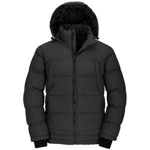 Wantdo Homme Manteau d'hiver D&eacute;contract&eacute; en Molleton Veste d'Ext&eacute;rieur Classique en Coton Manteau &agrave; Capuche Fausse Fourrure Parka Coupe-Vent Gris XXL (C'est&nbsp;la&nbsp;vie, neuf)