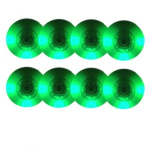 JCXYL EV Lot de 8 Roues de Roller en Ligne Lumineuses 90 A avec LED Clignotante (62 mm, 64 mm, 68 mm, 70 mm, 72 mm, 76 mm, 80 mm) pour r&eacute;paration de Scooters et Bagages,Vert,76mm (XYLSM, neuf)