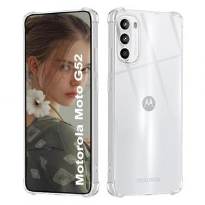 ISOI - Coque Compatible avec Motorola Moto G52 / Moto G82 5G, avec Pare-Chocs Airbag Antichoc Protection Compl&egrave;te, &Eacute;tui de Protection en Silicone TPU Souple Tr&egrave;s Mince - Transparent (WIDE CHOW LIMITED, neuf)