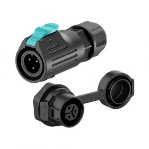 E-WeiChat EW-LP12 Connecteur industriel étanche IP68 Branchement connecteur aéronautique Connecteur circulaire en plastique PBT Connecteur électrique M12 2-8 Broches Prise à filetage (3 Broches) (E-Weichat, neuf)