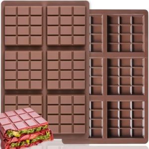 Moule Chocolat,2 Pi&egrave;ces Moule &Agrave; Tablette De Chocolat Profond Moule Silicone Tablette de Chocolat Moule &Agrave; Tablette Chocolat Facile &Agrave; D&eacute;mouler Antiadh&eacute;sif Sans BPA,pour Chocolats Maison,Pralines,Bonbon (ZHININGKJ, neuf)