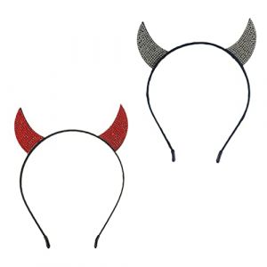 Beaupretty 2 Pi&egrave;ces Diable Corne Bandeau Cornes Diable Costume D&eacute;mon Queue Chapeau Halloween Prop No&euml;l Bandeau Pour Noir x Pour Femmes Halloween x Cheveux (lorianca, neuf)