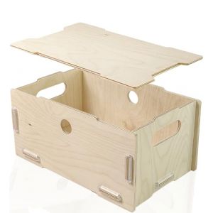 clipfritz - Caisse en bois rangement - 29x19x14 cm - Boite avec couvercle - Coffre jouet - Boîte, Malle pour couture, bureau, decorative, empilable (5ELF GmbH, neuf)