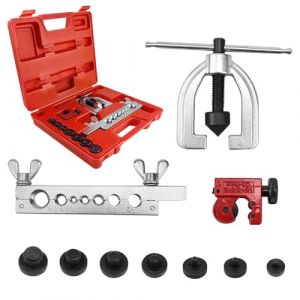 AVCXEC Kit Dudgeonniere Climatisation avec Coupe Tube Cuivre, Structure Conique &agrave; 45&deg;, Kit Outils D'&eacute;vasement de Tuyaux de Freins, Kit Reparation Frein pour Conduite de Frein Double et Simple (DongGuanShi FeiDa DianZi ShangWuYouXianGongSi, neuf)