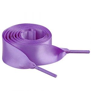 Jamron Plat Soie Ruban Satin Lacet 2CM Large pour Sneakers Ballerines Escarpin P13 Violet 100 CM (No.7 Fashion House, neuf)
