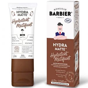 Cr&egrave;me Hydratante Visage Homme de Monsieur BARBIER | Naturelle, V&eacute;gane et Fran&ccedil;aise, certifi&eacute;e COSMOS NAT/Ecocert | &Agrave; base d'Huile d'Amande & d'Aloe Vera | Unifie, Hydrate et R&eacute;g&eacute;n&egrave;re | 75mL (Monsieur Barbier, neuf)
